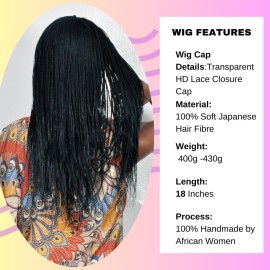 WOW BRAIDS Braided Wigs, Micro Million Braid Wig - Color 1 - 18 Inches. Synthetic Hand Braided Wigs for Black Women. WOW BRAIDS Braided Wigs, Micro Million Braid Wig - Color 1 - 18 Inches. Synthetic Hand Braided Wigs for Black Women.