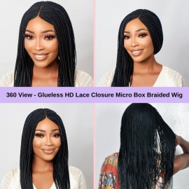 WOW BRAIDS Braided Wigs, Micro Million Braid Wig - Color 1 - 18 Inches. Synthetic Hand Braided Wigs for Black Women. WOW BRAIDS Braided Wigs, Micro Million Braid Wig - Color 1 - 18 Inches. Synthetic Hand Braided Wigs for Black Women.