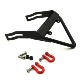 1/10 Scale RC Car Metal Front Bumper with Winch Mount Shackles for Axial SCX10 Upgrade