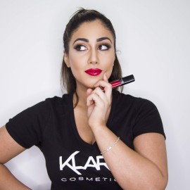 Klara Cosmetics Diamond Kiss Proof Lipstick Matte Shimmer Glitter, 03 Red, 0.27 Fl Oz