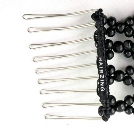 Beaded Wide Tooth Metal Stretch Clip for Naturally Curly, Thick & Wavy Coily & Kinky Hair - Protective Low Manipulation Styles that Prevent Breakage (Casual Black) Beaded Wide Tooth Metal Stretch Clip for Naturally Curly, Thick & Wavy Coily & Kinky Hair - Protective Low Manipulation Styles that Prevent Breakage (Casual Black)