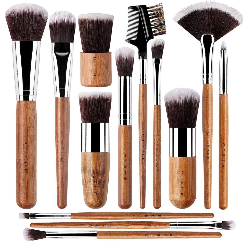 13 Bamboo Makeup Eye Brow Brushes Professional Set - Vegan & Cruelty Free - Eye shadow, Eyebrow, Eyeliner, Blending, Foundation, Blending, Blush, Powder Kabuki Brushes. 13 Bamboo Makeup Eye Brow Brushes Professional Set - Vegan & Cruelty Free - Eye shadow, Eyebrow, Eyeliner, Blending, Foundation, Blending, Blush, Powder Kabuki Brushes.