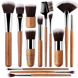 13 Bamboo Makeup Eye Brow Brushes Professional Set - Vegan & Cruelty Free - Eye shadow, Eyebrow, Eyeliner, Blending, Foundation, Blending, Blush, Powder Kabuki Brushes. 13 Bamboo Makeup Eye Brow Brushes Professional Set - Vegan & Cruelty Free - Eye shadow, Eyebrow, Eyeliner, Blending, Foundation, Blending, Blush, Powder Kabuki Brushes.