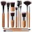13 Bamboo Makeup Eye Brow Brushes Professional Set - Vegan & Cruelty Free - Eye shadow, Eyebrow, Eyeliner, Blending, Foundation, Blending, Blush, Powder Kabuki Brushes.