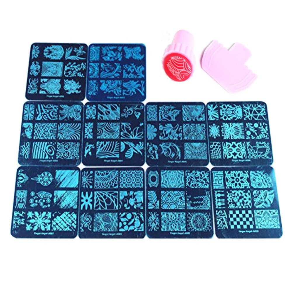 BeautyLeader 10 Pcs Nail Stamping Plates + 1 Stamper + 1 Scraper Lace Flower Animal Pattern Nail Art Stamp Stamping Template Image Plate Nail Art Stamper Scraper Nails Tool (A01-010) BeautyLeader 10 Pcs Nail Stamping Plates + 1 Stamper + 1 Scraper Lace Flower Animal Pattern Nail Art Stamp Stamping Template Image Plate Nail Art Stamper Scraper Nails Tool (A01-010)