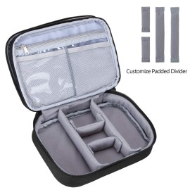 Teamoy Travel Makeup Brush Case(up to 8.8), Professional Makeup Train Organizer Bag with Handle Strap for Makeup Brushes and Makeup Essentials-Medium, Black(No Accessories Included)