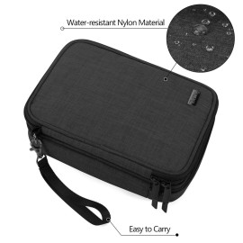 Teamoy Travel Makeup Brush Case(up to 8.8), Professional Makeup Train Organizer Bag with Handle Strap for Makeup Brushes and Makeup Essentials-Medium, Black(No Accessories Included)