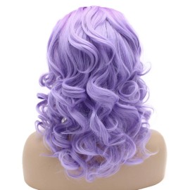 Lushy Hair Lace Front Synthetic Wig Medium Length 16inch Purple Root Light Purple Ombre Heavy Density Realistic Wig Lushy Hair Lace Front Synthetic Wig Medium Length 16inch Purple Root Light Purple Ombre Heavy Density Realistic Wig
