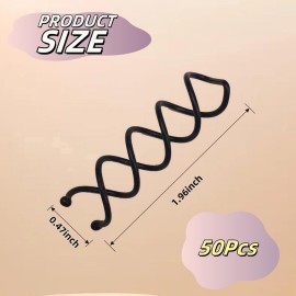 Hyamass 50Pcs Spiral Bobby Pins for Women - Non-Scratch Round-Tip French Hair Pins | Secure Hold for Buns,Twists & DIY Hairstyles | Mini Hairpin Set (Black) Hyamass 50Pcs Spiral Bobby Pins for Women - Non-Scratch Round-Tip French Hair Pins | Secure Hold for Buns,Twists & DIY Hairstyles | Mini Hairpin Set (Black)