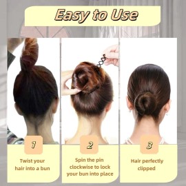 Hyamass 50Pcs Spiral Bobby Pins for Women - Non-Scratch Round-Tip French Hair Pins | Secure Hold for Buns,Twists & DIY Hairstyles | Mini Hairpin Set (Black) Hyamass 50Pcs Spiral Bobby Pins for Women - Non-Scratch Round-Tip French Hair Pins | Secure Hold for Buns,Twists & DIY Hairstyles | Mini Hairpin Set (Black)