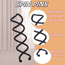 Hyamass 50Pcs Spiral Bobby Pins for Women - Non-Scratch Round-Tip French Hair Pins | Secure Hold for Buns,Twists & DIY Hairstyles | Mini Hairpin Set (Black) Hyamass 50Pcs Spiral Bobby Pins for Women - Non-Scratch Round-Tip French Hair Pins | Secure Hold for Buns,Twists & DIY Hairstyles | Mini Hairpin Set (Black)