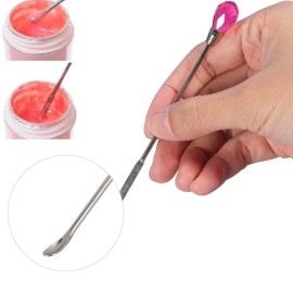 Nail Mix Spoon Stick Tool, 2 pcs Nail Art Stirring Rod Nail Spatula Picker Spoon Acrylic Gel Powder Mix Stick Stirring Rod Manicure Tool Set Nail Mix Spoon Stick Set Mixing Manicure Accessories (Red)