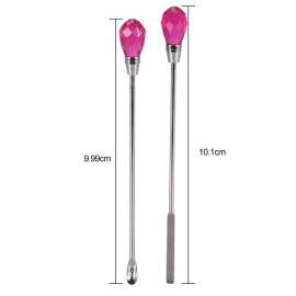 Nail Mix Spoon Stick Tool, 2 pcs Nail Art Stirring Rod Nail Spatula Picker Spoon Acrylic Gel Powder Mix Stick Stirring Rod Manicure Tool Set Nail Mix Spoon Stick Set Mixing Manicure Accessories (Red)
