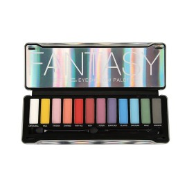 BYS Fantasy Matte Neon Eyeshadow Palette Tin with Mirror and Dual End Applicator 12 Shades
