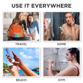 Dot&Dot Leak Proof Travel Bottles - TSA Approved 3oz Silicone Toiletries Travel Shampoo & Conditioner Containers with Labels