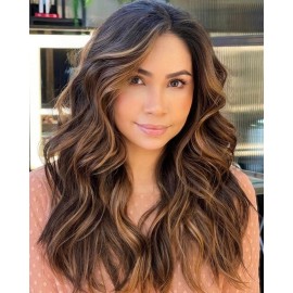 FENJUN HAIR 20 Inch Ombre Honey Blonde Human Hair Wigs 1b/30/33 Body Wave Highlight Lace Frontal Pre plucked with Baby Hair Wet and Wavy Glueless Wigs for Black Women Free Parting