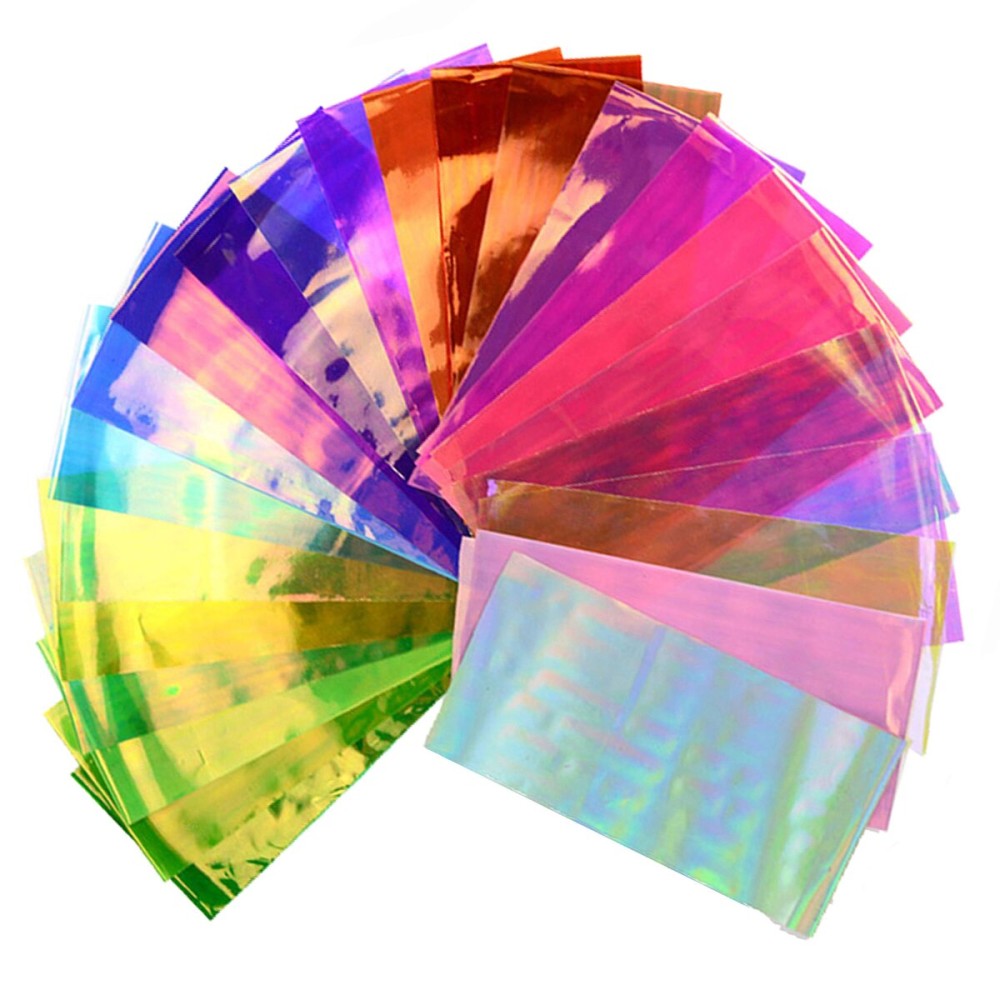 Beaute Galleria 24 Pieces Mixed Colors Nail Art DIY Holographic Shattered Broken-Glass Reflective Mirror Shard Effect Rainbow Thin Iridescent Cellophane Films Foils Beaute Galleria 24 Pieces Mixed Colors Nail Art DIY Holographic Shattered Broken-Glass Reflective Mirror Shard Effect Rainbow Thin Iridescent Cellophane Films Foils