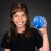 4 Big Blue Bounce Ball with Flashing LEDs