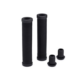 25NINE Ronin Grip Without Flange - Flangeless BMX Bike and Scooter Handlebar Grips with End Plugs - Black