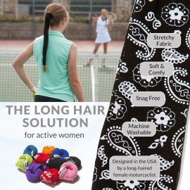 Wrapter Pony Tail Hair Wrap (Black Paisley)