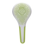 Michel Mercier Wet and Dry Hair Detangler - Soft Bristles Hair Brush - Anti-Slip Handle for Healthy, Shiny - Regular Hair - Green-White - 1 pc