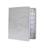 NMKL 120 Nail Color Chart Display Book for Nail Polish UV Gel Color Cards Nail Salon Tool with False Nail Tips (Black) (Silver)