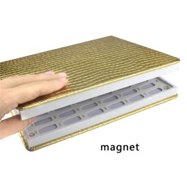 NMKL 120 Nail Color Chart Display Book for Nail Polish UV Gel Color Cards Nail Salon Tool with False Nail Tips (Black) (Silver)