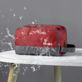 Gonex Travel Toiletry Bag Nylon, Dopp Kit Shaving Bag Toiletry Organizer Red