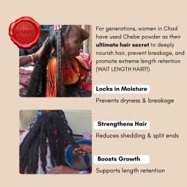 Original Chebe Hair Oil with Castor (8oz) - Made in USA Longer Thicker-Looking Hair with Rosemary - Authentic Chebe for All Hair Types Encourages Hair Retention for Lush, Vibrant Strands