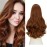 SARLA Clip in U Part Hair Extensions Synthetic Long Wavy Curly Thick Full Head Hairpiece for Women Light Auburn 24 Inch