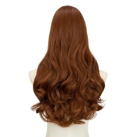 SARLA Clip in U Part Hair Extensions Synthetic Long Wavy Curly Thick Full Head Hairpiece for Women Light Auburn 24 Inch SARLA Clip in U Part Hair Extensions Synthetic Long Wavy Curly Thick Full Head Hairpiece for Women Light Auburn 24 Inch