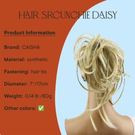 CAISHA Jumbo Scrunchie Braided Updo Wavy Messy Bun Hairpiece Light Blonde G4D