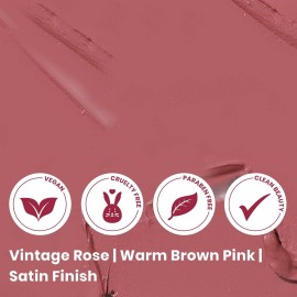 True + Luscious Super Moisture Lipstick - Clean, Vegan and Cruelty Free - Lasting Hydration for Dry Lips with a Satin Finish - Vintage Rose True + Luscious Super Moisture Lipstick - Clean, Vegan and Cruelty Free - Lasting Hydration for Dry Lips with a Satin Finish - Vintage Rose