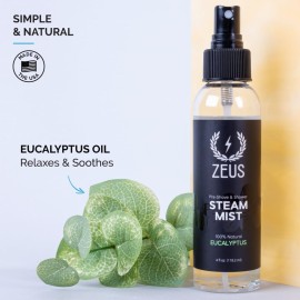 ZEUS Natural 100% Eucalyptus Essential Oil Shower Steam Mist, Aromatherapy Spray for Room, Bath, Congestion & Pre-Shave, Sauna & Spa Steam Mist (MADE IN USA) 4 oz. ZEUS Natural 100% Eucalyptus Essential Oil Shower Steam Mist, Aromatherapy Spray for Room, Bath, Congestion & Pre-Shave, Sauna & Spa Steam Mist (MADE IN USA) 4 oz.