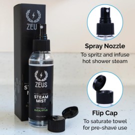 ZEUS Natural 100% Eucalyptus Essential Oil Shower Steam Mist, Aromatherapy Spray for Room, Bath, Congestion & Pre-Shave, Sauna & Spa Steam Mist (MADE IN USA) 4 oz. ZEUS Natural 100% Eucalyptus Essential Oil Shower Steam Mist, Aromatherapy Spray for Room, Bath, Congestion & Pre-Shave, Sauna & Spa Steam Mist (MADE IN USA) 4 oz.
