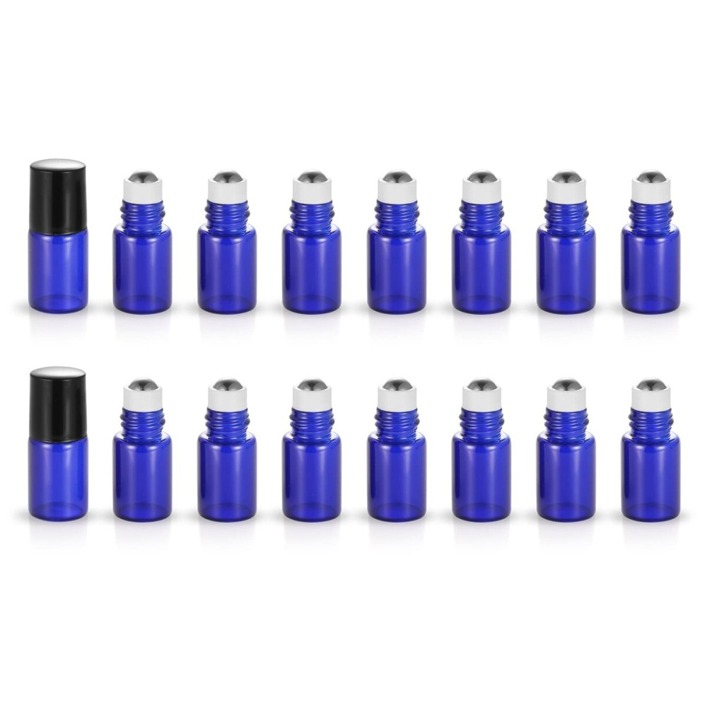 ZbFwmx 20 Pack Set 2ML(5/8 Dram) Micro Mini Glass Roll on Glass Bottles with Metal Roller Balls Refillable Slim Sample Vial Aromatherapy Essential Oil Roll On(2ML Blue) ZbFwmx 20 Pack Set 2ML(5/8 Dram) Micro Mini Glass Roll on Glass Bottles with Metal Roller Balls Refillable Slim Sample Vial Aromatherapy Essential Oil Roll On(2ML Blue)