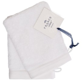 France Luxe Body French-Style Bath Mitt 2-Pack - White/White France Luxe Body French-Style Bath Mitt 2-Pack - White/White