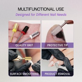 PANA 3/32 Large Smooth Round Top Safety Carbide Nail Drill Bit for Gel Polish & Acrylic Removal Nail Salon Manicure Pedicure Electric File Tools (Large Barrel - Silver, 3X Coarse)