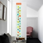Wland 7 inches x 51 inches A to Z 26 Alphabets Letters Measurement Growth Chart Removable Vinyl Wall Decals Stickers for Children Room Nursery