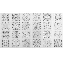 ALLYDREW 24 Sheets Black & White Flowers with Rhinestones Nail Stickers Set Nail Art