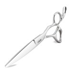 Professional Hair Shears 6 Silvery Blind Hole Sharp Hair Cutting Scissors Haircut Barber Scissors Barber Shears Convex Edge 440C KINSARO