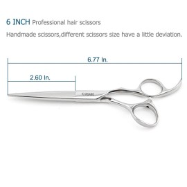 Professional Hair Shears 6 Silvery Blind Hole Sharp Hair Cutting Scissors Haircut Barber Scissors Barber Shears Convex Edge 440C KINSARO Professional Hair Shears 6 Silvery Blind Hole Sharp Hair Cutting Scissors Haircut Barber Scissors Barber Shears Convex Edge 440C KINSARO
