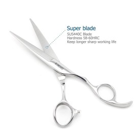 Professional Hair Shears 6 Silvery Blind Hole Sharp Hair Cutting Scissors Haircut Barber Scissors Barber Shears Convex Edge 440C KINSARO Professional Hair Shears 6 Silvery Blind Hole Sharp Hair Cutting Scissors Haircut Barber Scissors Barber Shears Convex Edge 440C KINSARO