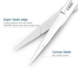 Professional Hair Shears 6 Silvery Blind Hole Sharp Hair Cutting Scissors Haircut Barber Scissors Barber Shears Convex Edge 440C KINSARO Professional Hair Shears 6 Silvery Blind Hole Sharp Hair Cutting Scissors Haircut Barber Scissors Barber Shears Convex Edge 440C KINSARO