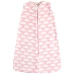 Hudson Baby Unisex Baby Plush Sleeping Bag, Sack, Blanket, Pink Clouds Plush, 6-12 Months