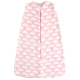 Hudson Baby Unisex Baby Plush Sleeping Bag, Sack, Blanket, Pink Clouds Plush, 6-12 Months