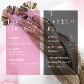 Moresoo U Tip Hair Extensions Light Brown With Platinum Blonde Highlights - Keratin Human Hair - UTip - 50G/50S Moresoo U Tip Hair Extensions Light Brown With Platinum Blonde Highlights - Keratin Human Hair - UTip - 50G/50S