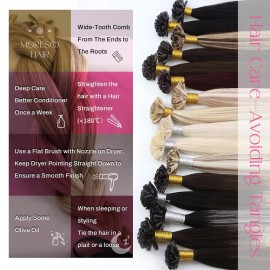 Moresoo U Tip Hair Extensions Light Brown With Platinum Blonde Highlights - Keratin Human Hair - UTip - 50G/50S Moresoo U Tip Hair Extensions Light Brown With Platinum Blonde Highlights - Keratin Human Hair - UTip - 50G/50S