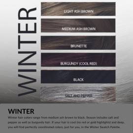 Winter Swatch Fan by Color Me Beautiful, Personalized Color Guide Book for Selecting Clothing, Makeup and Accessories, Portable and Compact, 48 Custom Matched Chips
