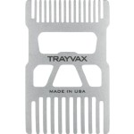Trayvax Shift Wallet Comb, Wide Tooth Comb for Beard and Hair with Bottle Opener, RFID Protection, Stainless Steel, Silver